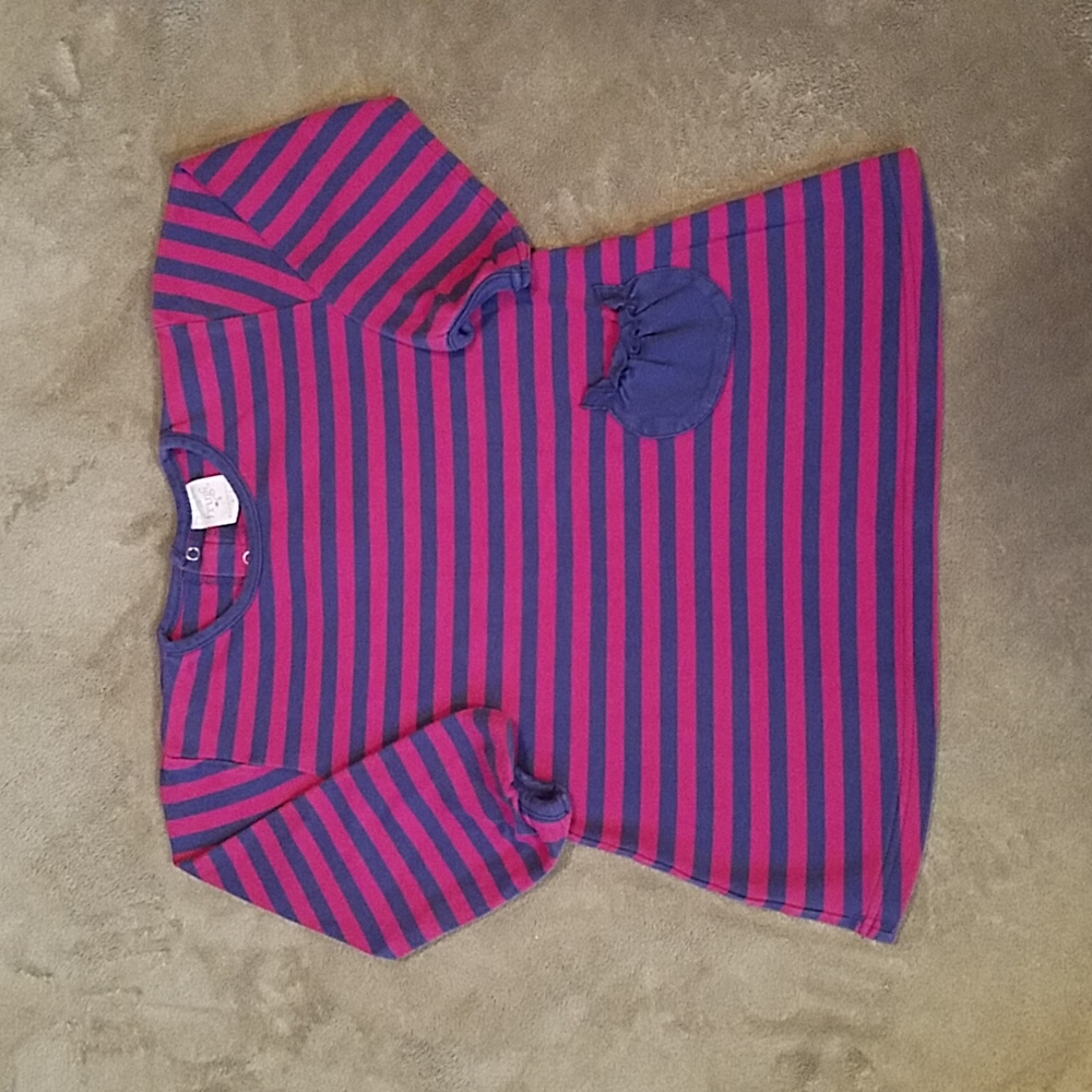 Frugi organic kids fuschia and navy top size 4-5.